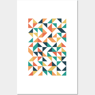 Lovely Geometric Colourful Triangle Pattern Posters and Art